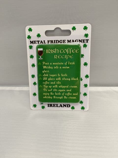 Liffey Artefacts Irish Coffee Recipe Fridge Magnet