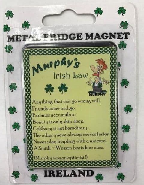 Liffey Artefacts - Murphys Irish Law - Metal Fridge Magnet
