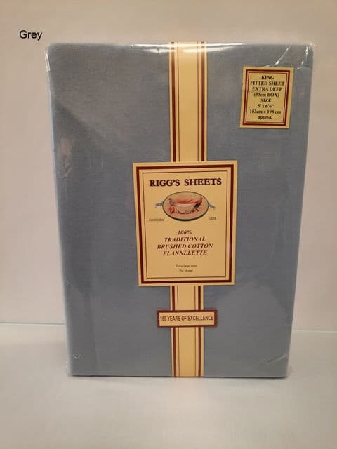 Riggs King Fitted Extra Deep Sheet (33 cm) Brushed Cotton Flannelette/100% Cotton