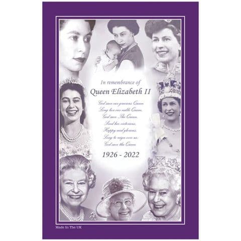 Samuel Lamont Queen Elizabeth II In Remembrance 100% Cotton Tea Towel