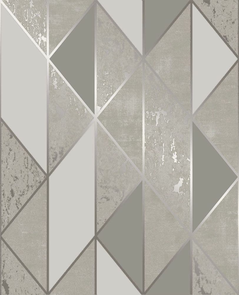 Vittorio Milan Geo Grey/Silver Wallpaper 106405 By Superfresco Graham