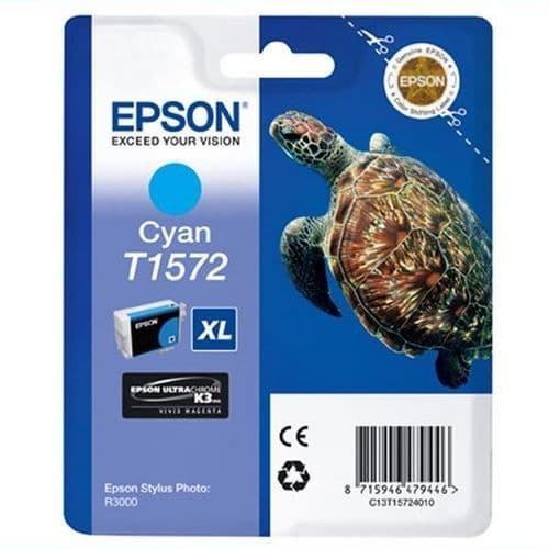 T1572 Original Epson R3000 Turtle Cyan K3 Ink Cartridge 25 9ml T1572 Original Epson R3000 Turtle Cyan K3 Ink Cartridge 25 9ml
