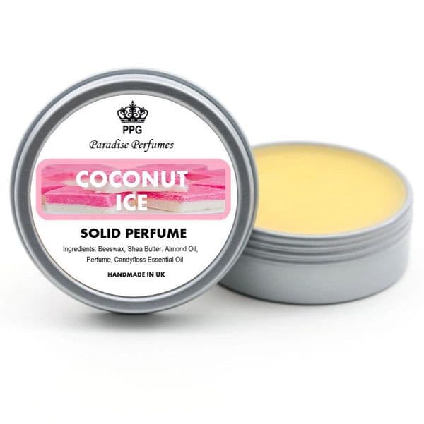 Coconut Ice Natural Solid Perfume by Paradise Perfumes Fragrance Yummy Balm 15ml