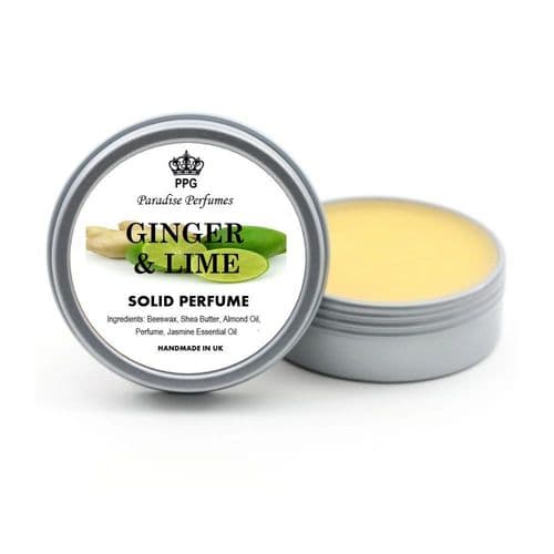 Ginger & Lime Natural Solid Perfume by Paradise Perfumes Fragrance Balm 15ml