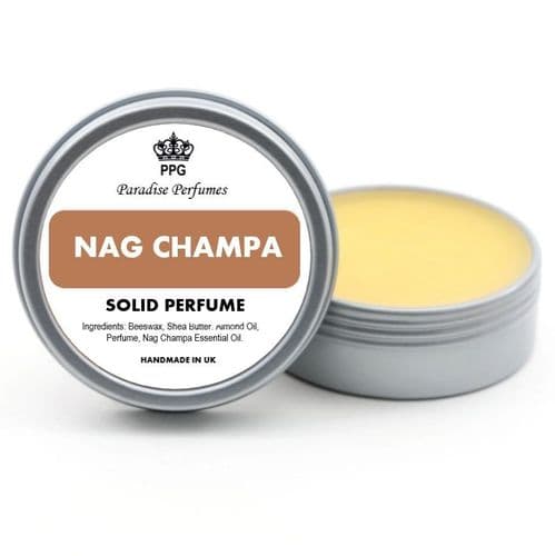 Nag Champa Natural Solid Perfume by Paradise Perfumes Fragrance Scent Balm 15ml