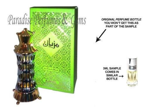 New *MIZYAAN* By Ajmal 3ml (SAMPLE) Sensuous Perfume Fragrance Oil Itr Attar