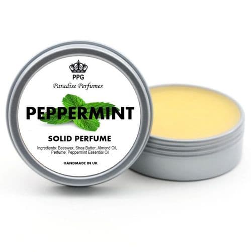 Peppermint Natural Solid Perfume by Paradise Perfumes Fragrance Scent Balm 15ml