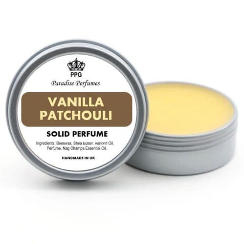 Vanilla Patchouli Natural Solid Perfume by Paradise Perfumes Fragrance Balm 15ml