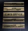 Premium  Office Door Sign Room Name Brass Effect Plate Bespoke