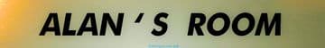ALAN Personalised Gift Room Door Sign Nameplate for | Bedroom | Man Cave | Office