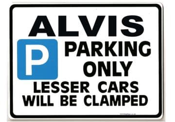 ALVIS Car Parking Sign - Gift for ta tc21 td te tf conertible owner - Size Large 205 x 270mm