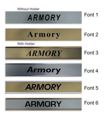 Armory Door Nameplate | slide in or fixed room sign