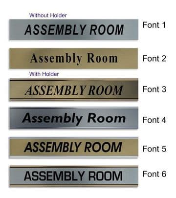 Assembly Room Door Nameplate | slide in or fixed room sign