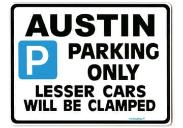 AUSTIN Large Metal Sign for 7 a40 a30 1100 1300