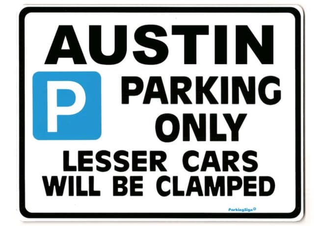 AUSTIN Large Metal Sign for 7 a40 a30 1100 1300