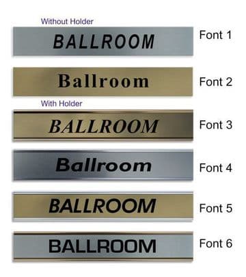 Ballroom Door Nameplate | slide in or fixed room sign