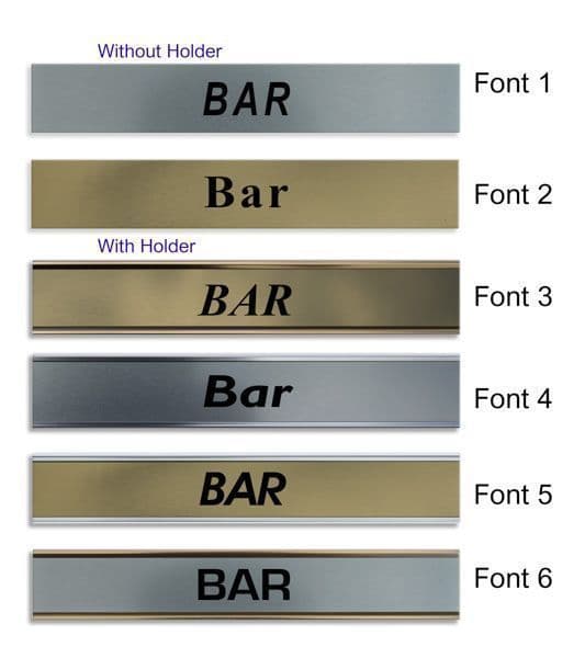 Bar Door Nameplate | slide in or fixed room sign