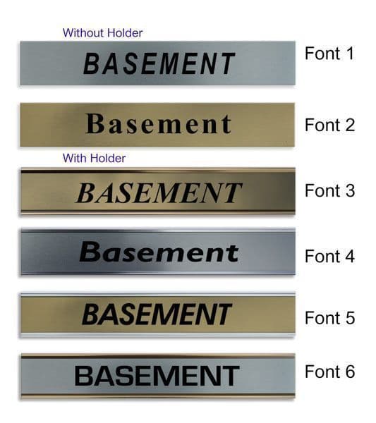 Basement Door Nameplate | slide in or fixed room sign