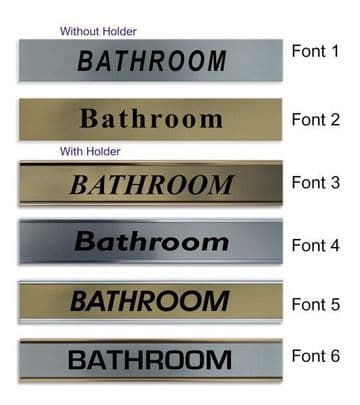 Bathroom Door Nameplate | slide in or fixed room sign