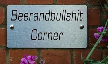 Beerandbullshit Corner -Funny House Name Sign Plaque- Ideal housewarming gift