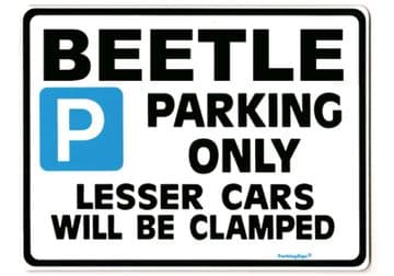 BEETLE Large Sign for vw volkswagon 1303 convertable