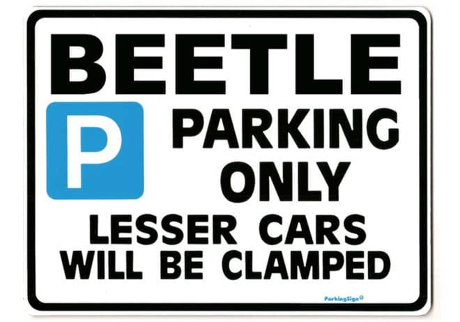 BEETLE Large Sign for vw volkswagon 1303 convertable