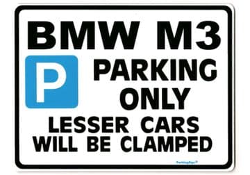 BMW M3 Large ParkingSign for 3 5 7 series m 320 3 z3 z4