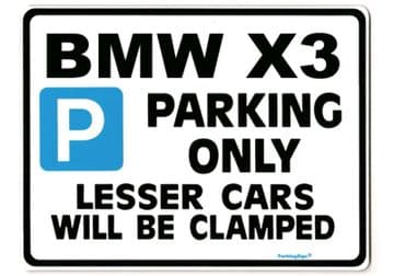BMW X3 LargeMetal ParkingSign also for m3 z3 z4 -Gift