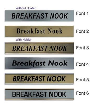 Breakfast Nook Door Nameplate | slide in or fixed room sign