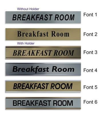 Breakfast Room Door Nameplate | slide in or fixed room sign