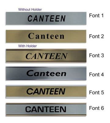 Canteen Door Nameplate | slide in or fixed room sign