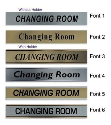 Changing Room Door Nameplate | slide in or fixed room sign