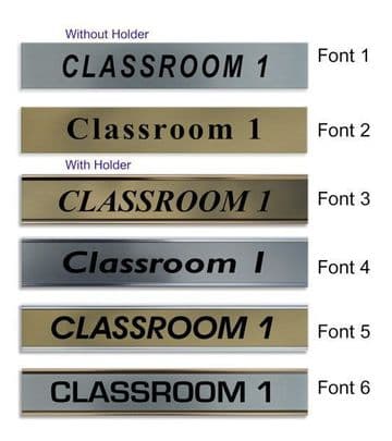 Classroom 1 Door Nameplate | slide in or fixed room sign