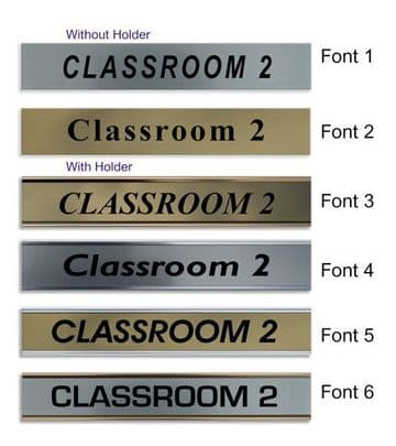 Classroom 2 Door Nameplate | slide in or fixed room sign