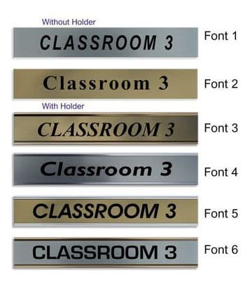 Classroom 3 Door Nameplate | slide in or fixed room sign