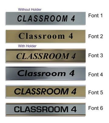 Classroom 4 Door Nameplate | slide in or fixed room sign
