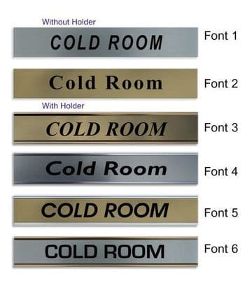 Cold Room Door Nameplate | slide in or fixed room sign