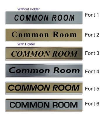 Common Room Door Nameplate | slide in or fixed room sign