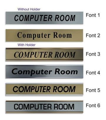 Computer Room Door Nameplate | slide in or fixed room sign