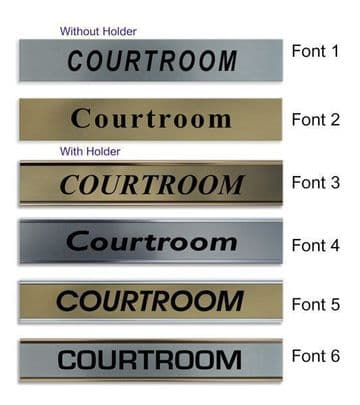 Courtroom Door Nameplate | slide in or fixed room sign