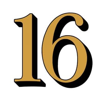 Custom 16 Baskerville font- Reverse Cut Gold leaf style Fanlight Numbers inside glass fitting