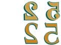 Custom 52 Font Century Schoolbook Reverse Cut Gold leaf style Fanlight Numbers  inside glass fitting