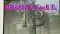 Custom 52 Font Century Schoolbook Reverse Cut Gold leaf style Fanlight Numbers  inside glass fitting