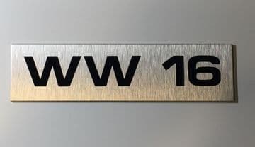 Custom order- 26 Door Numbers | Brushed Aluminium Room Sign 160mm 40mm X 26 QTY