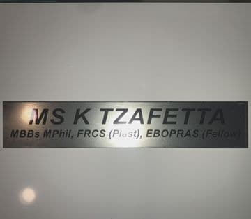 Custom Order Facemed OLD STYLE Plastic Stainless Steel Effect 2 Text lines -