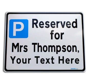 Custom Parking Reserved Sign Metal faced | YourText Made to order online | Name and Job Title