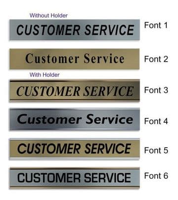 Customer Service Door Nameplate | slide in or fixed room sign