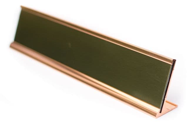 Desk NamePlate Holder Gold Finished Aluminium