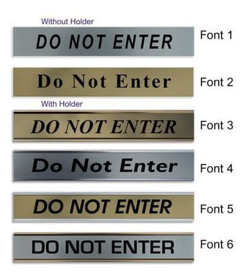 Do Not Enter Door Nameplate | slide in or fixed room sign