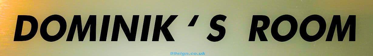 DOMINIK Personalised Gift Room Door Sign Nameplate for Bedroom Man Cave ...